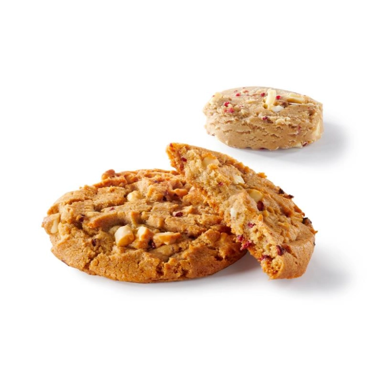 Cookie cru chocolat blanc framboise