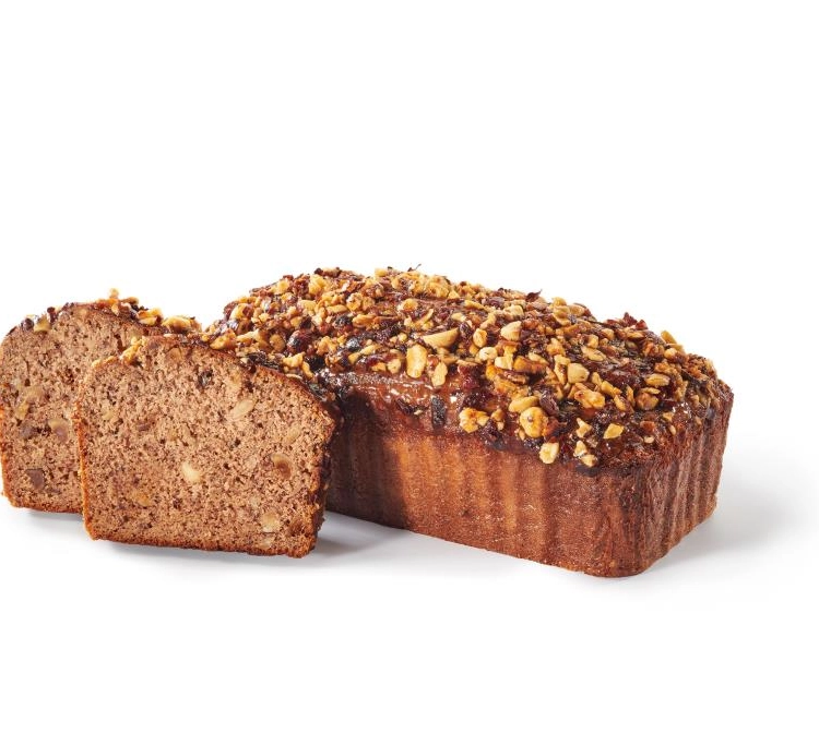 Cake farine de châtaigne, miel de châtaignier, noisettes, gingembre confit