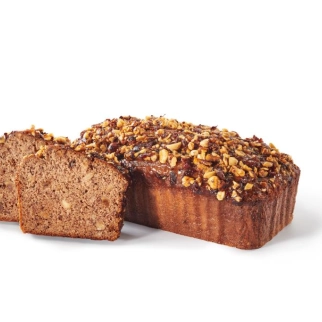 Cake farine de châtaigne, miel de châtaigner, noisette et gingembre confit